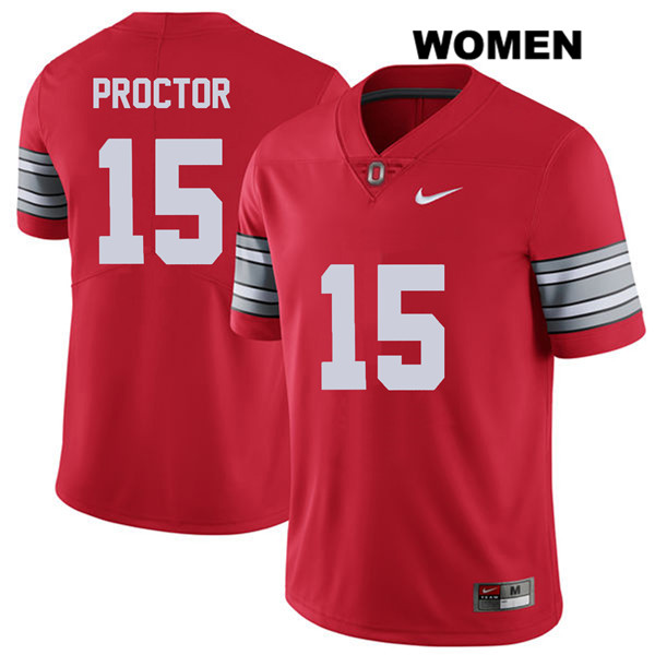 Ohio State Buckeyes Women's Josh Proctor #15 Red Authentic Nike 2018 Spring Game College NCAA Stitched Football Jersey HG19K14WU